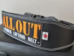 ALL OUT パワーベルト Mサイズ／牛革 本革 トレーニングベルト