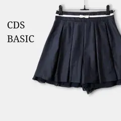 配色リボン付プリーツミニスカート風ショートパンツ　ティアード　量産型Y2K日本製