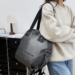 【新品】 リュックにもなるキュートなショルダーバッグ　3WAY　グレー