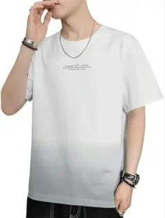 メンズ 夏服 半袖 グラデーション tシャツ 大きい サイズ カジュアル 3XL