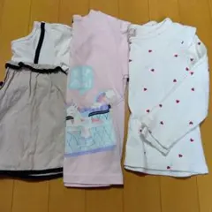 プティマイン　petit main 長袖カットソー　ハート柄　100cm