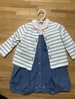 プチバトー他18-81 セットアップ(カーディガン、ロンパース、オーバーオール)