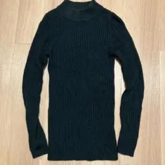 【無印良品】タートルネックニット Lサイズ　グリーン　洗濯可能
