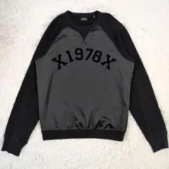DIESEL ディーゼル Ｌサイズ スウェット 長袖 黒 切替 1978 ロゴ