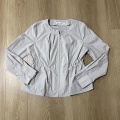 【美品】ノーカラージャケット ベージュ