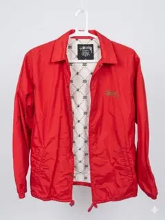 Stussy 赤 ナイロンジャケット フード付き