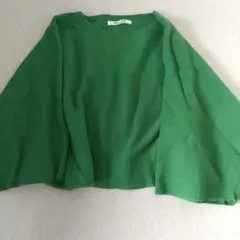 【PADIATE】七分袖 ニット カットソー セーター M 緑色　秋冬　ヤマダヤ