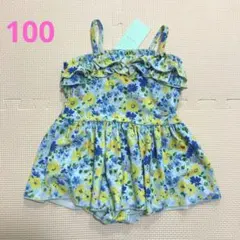 【新品】トッカバンビーニ　100　イパナマフラワーズ　ワンピ水着