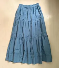 BEAMS ブルー ティアードロングスカートマキシ丈のサムネイル