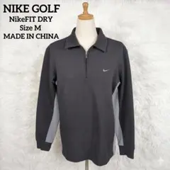 NIKE GOLF ハーフジップ ワッフル プルオーバー M グレー