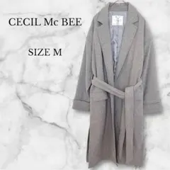 セシルマクビー チェスターコート ロングコート グレー ロング丈 ウール M