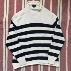 専用90s J.CREW 巨人タグ　ロールネックニット　ボーダー　コットンニット
