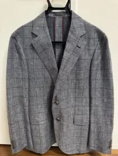 グレー系チェック柄 テーラードジャケット