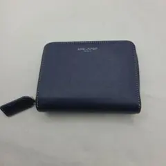 SAINT LAURENT 二つ折り財布 ネイビー レザー