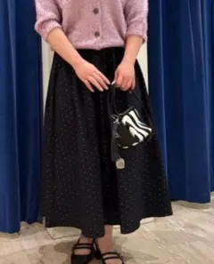 NOLLEY'S sophi ラメジャガードフレアスカート ドット