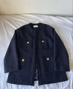 グリーンレーベルリラクシング ノーカラーツイードジャケット