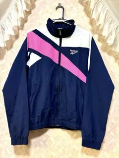 リーボック L 紺×ピンク ベクターロゴ トラックジャケット y2k 90s