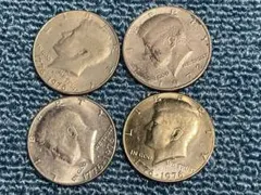 お買い得　アメリカ　ケネディ　５０セントコイン　４枚セット