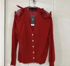 GU 赤リボン付きカーディガン XS