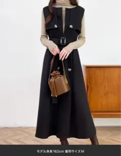 ABITOKYO♡ウエストマークケープデザインキーネックジャンパースカート