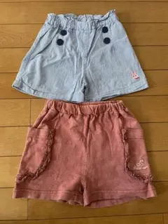 ベビーキッズ　ミキハウス　プティマイン　半ズボン　短パン　90cm 2点セット