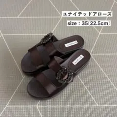 【ほぼ未使用】UNITED ARROWS サテンビジューミュールのサムネイル