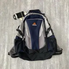 00s archive adidas リュック 刺繍ロゴ　紺　y2k