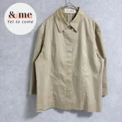 SCAPA スキャパ　七分袖ジャケット　薄手　比翼ボタン　光沢感　羽織り