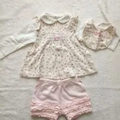 組曲 花柄 ベビー服 女の子 3点セット