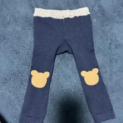 美品ミキハウス　ニットパンツ　レギンス　 M80サイズから90サイズ　ネイビー