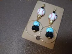 野球女子イヤリング/ノンホールピアス　ピアス