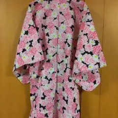 花柄 浴衣 ピンク 黒