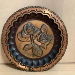 イタリア製　ｐｌｕｍ社　薔薇　バラ　壁掛けプレート　アンテイーク飾り皿