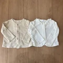 ベージュとホワイトのカーディガン2点セット