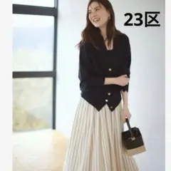 23区 ビーズ装飾ボレロ カーディガン サイズ46 ゆったりサイズ 黒◆ 23区 ビーズ装飾ボレロ カーディガン サイズ46 ゆったりサイズ 黒◇