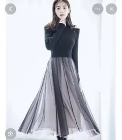 MERCURYDUO 2WAYチュールニットドッキングワンピース