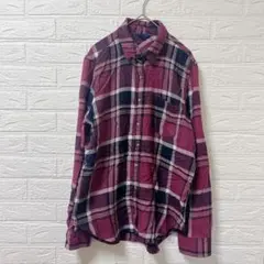 Aeropostale [L] パープル チェック 長袖シャツ ネルシャツ