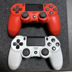 SONY DUALSHOCK 4 レッドホワイトセット　ジャンク