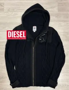 DIESEL Y2K ケーブルニット フルジップ フーディージャケット