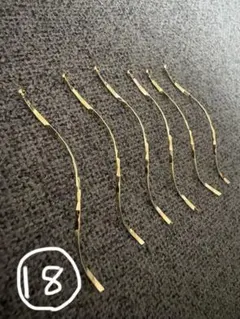 金色の波状ピアス用金具 6個セット