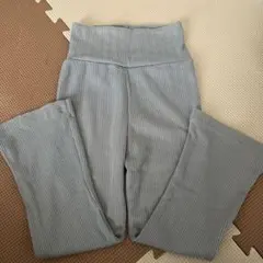 ooju リブ編み グレー ロングパンツ