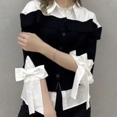 dazzlin シャツレイヤードライクニットトップスのサムネイル