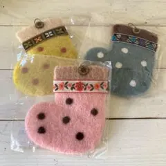 【クリスマス】フェルトブーツオーナメント3個セット