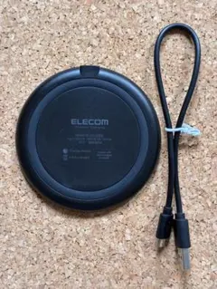 ELECOM 무선 충전기 Qi 대응 블랙 W-QA03BK 케이블 부착