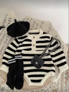 SHEIN ストライプニットカーディガンセット