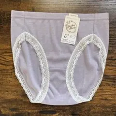 レディースショーツ　かわいい女性下着　綿混　Mパープル　紫　シンプル　パンツのサムネイル