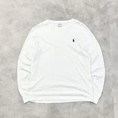 美品 POLO RALPH LAUREN 長袖カットソーポニー刺繍ロゴ 白 Mのサムネイル