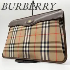 【極美品】バーバリー クラッチバッグ セカンドバッグ ノバチェック キャンバス