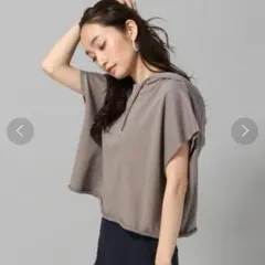 【JEANASIS】カットオフショート フーディFS ブラウンのサムネイル