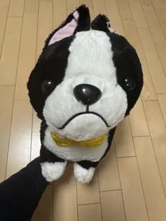 豆しば三兄弟 ぬいぐるみ BIGサイズ 黒柴　リボン付き アミューズメント景品